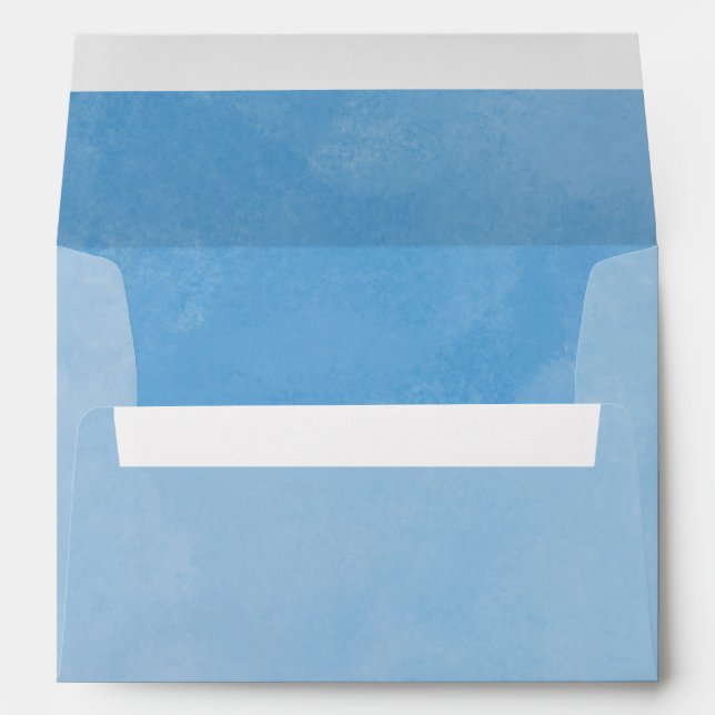 Whimsical Watercolor Sailboat Ocean Blue 5x7  Envelope (Back (Bottom))