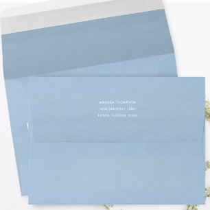 Whimsical Watercolor Simple Blue 5x7  Envelope