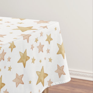 Whimsical Watercolor Star Pattern Tablecloth