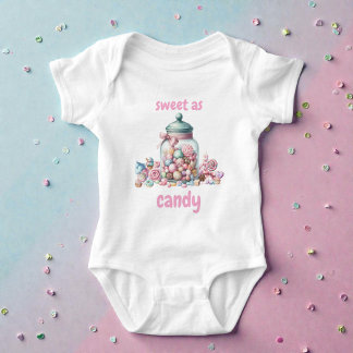 Whimsical Watercolor Sweet Candy Baby Bodysuit