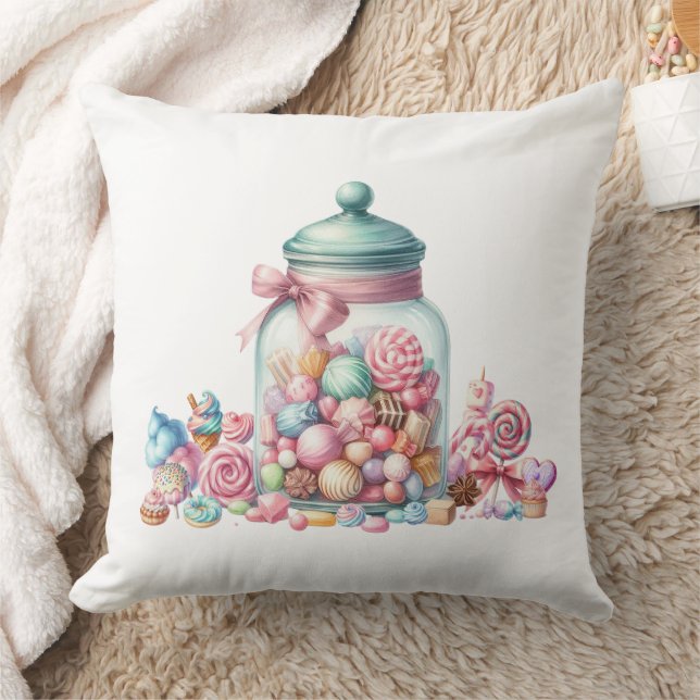 Whimsical Watercolor Sweet Candy Cushion (Blanket)