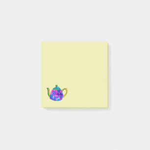 Whimsical watercolor teapot post-it notes