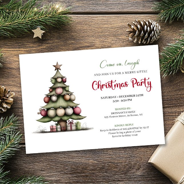 Whimsical watercolor tree editable festive invite (Whimsical watercolor tree editable festive invite)
