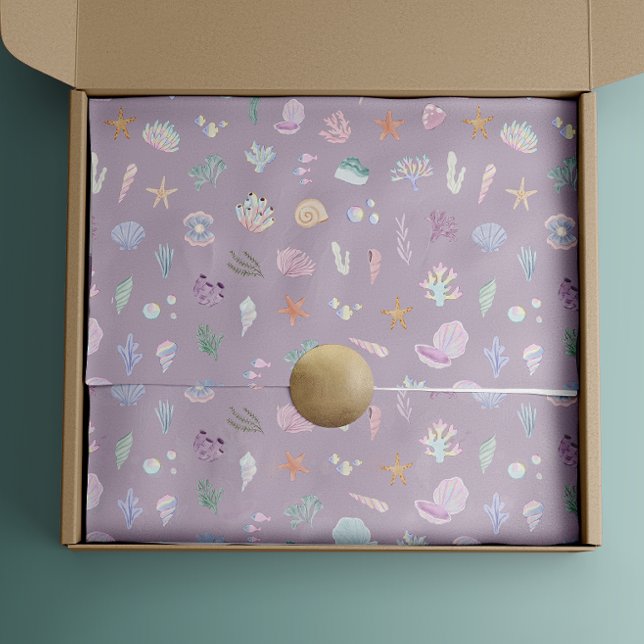 Whimsical Watercolor Under the Sea Mermaid Party Tissue Paper (Creator Uploaded)