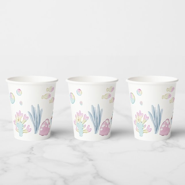 Whimsical Watercolor Under the Sea Paper Cups (Multi)