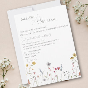 Whimsical Watercolor Wedding  Invitation