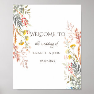 Whimsical Watercolor Wildflower Dried Poster