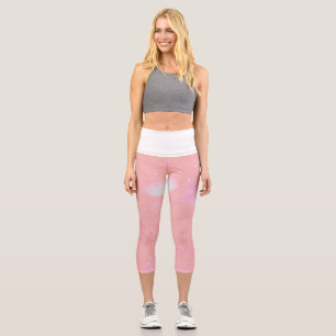 Whimsical Watercolor Wildflower Pattern Women's Le Capri Leggings