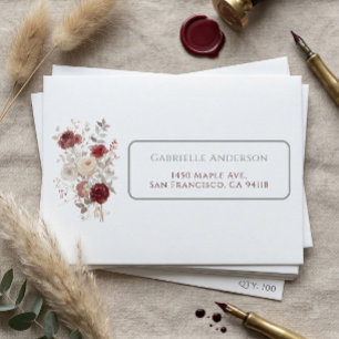 Whimsical Watercolor Wildflowers Pastel Wedding Envelope