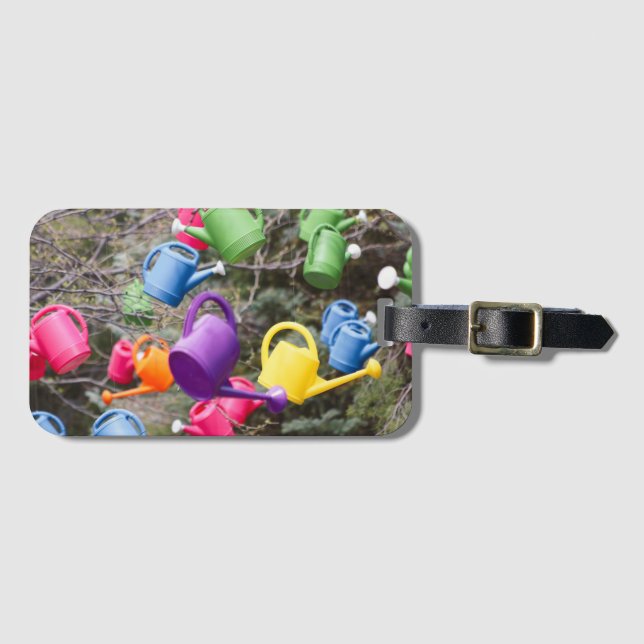 Whimsical Watering Cans  Luggage Tag (Front Horizontal)