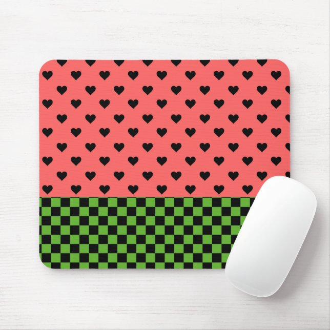 Whimsical Watermelon Colours Patterned  Mouse Pad (With Mouse)