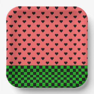 Whimsical Watermelon Colours Patterned  Paper Plate