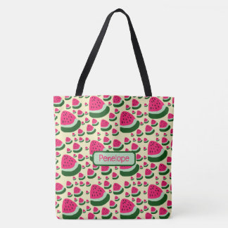 Whimsical Watermelons Cute Summer Fruit Pattern Tote Bag