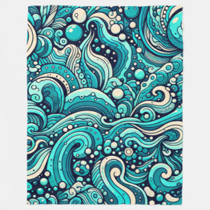 “Whimsical Waves Window” Fleece Blanket