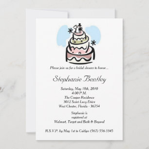 Whimsical Wedding Cake Bridal Shower Invitation