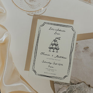 Whimsical Wedding Champagne Tower Invitation
