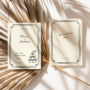 Whimsical Wedding Champagne Tower Invitation