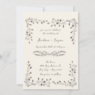 Whimsical Wedding Dinner Invitation
