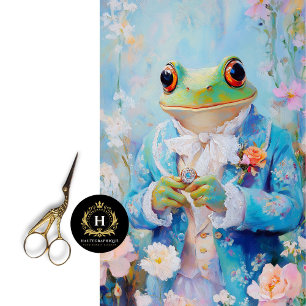 Whimsical Wedding Frog Regal Floral Decoupage Tissue Paper