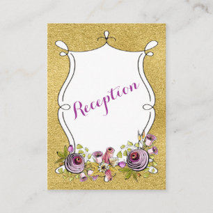 Whimsical Wedding Insert Card   FAUX Gold Foil