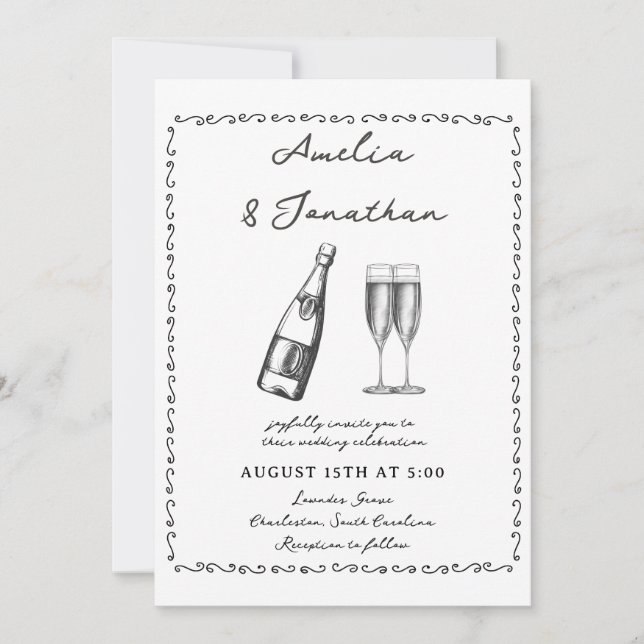 Whimsical Wedding Invitation (Front)