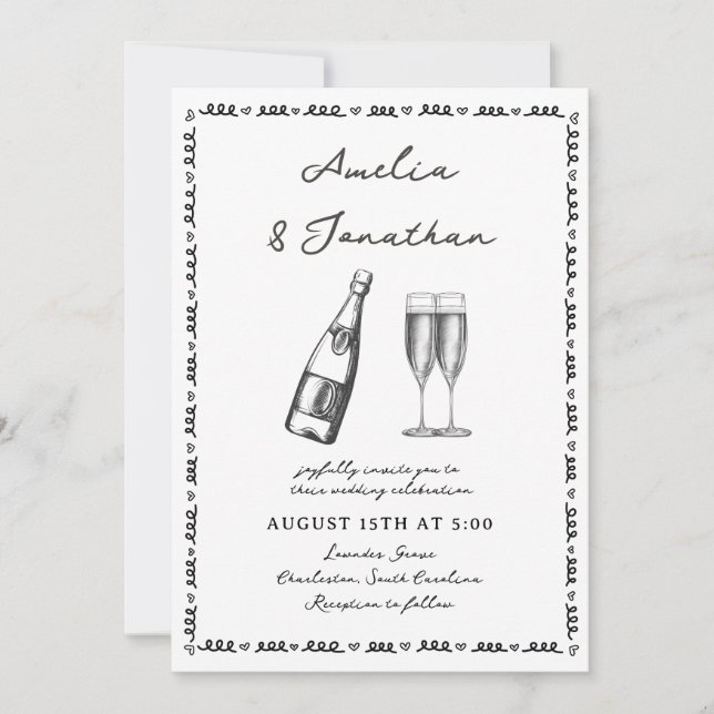 Whimsical Wedding Invitation (Front)