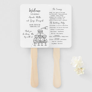 Whimsical Wedding program fan