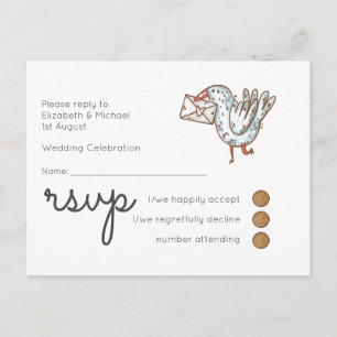 Whimsical Wedding RSVP Postcard
