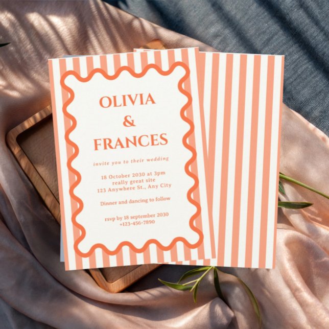 Whimsical Wedding Suite, Wavy Invitation (Creator Uploaded)