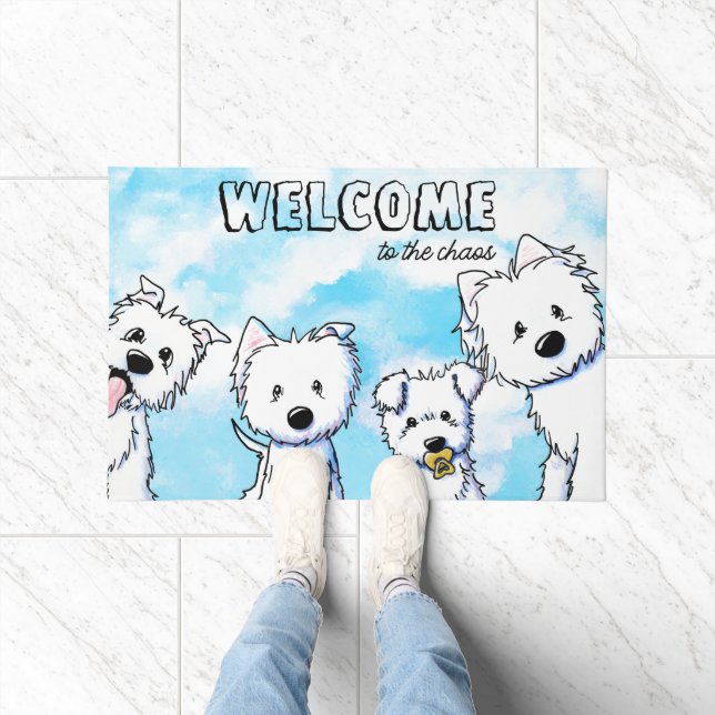 Whimsical Westie Family Doormat (Indoor)
