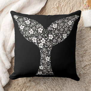 Whimsical Whale Tail: Beauty in Bloom Cushion