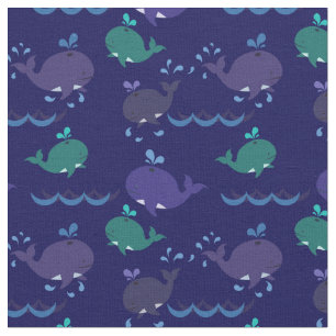 Whimsical Whales Nautical Fabric
