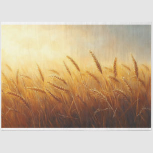 Whimsical Wheat Field Landscape Art Decoupage Tissue Paper