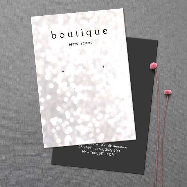 Whimsical White Bokeh Earring Display Card (Creator Uploaded)