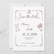 Whimsical White Hand Drawn Illustrated Wedding