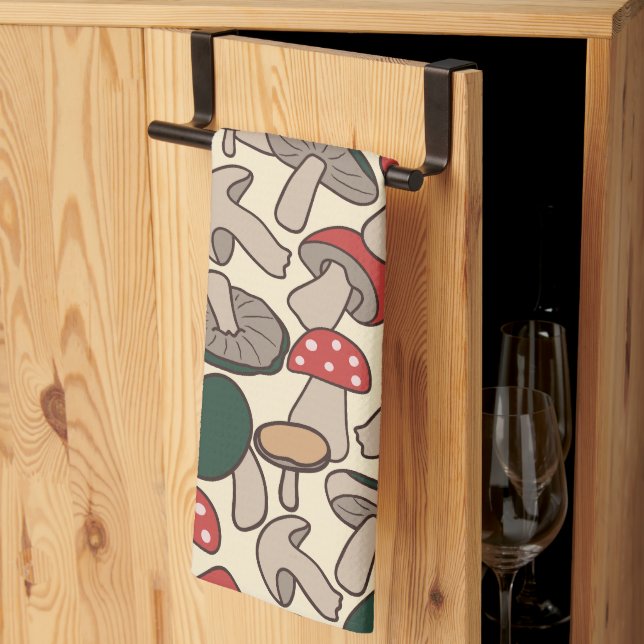 Whimsical Wild Fungi & Toadstool Tea Towel (Thirds Fold)