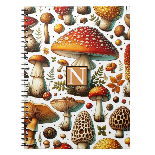 Whimsical Wild Mushrooms Notebook (Front)
