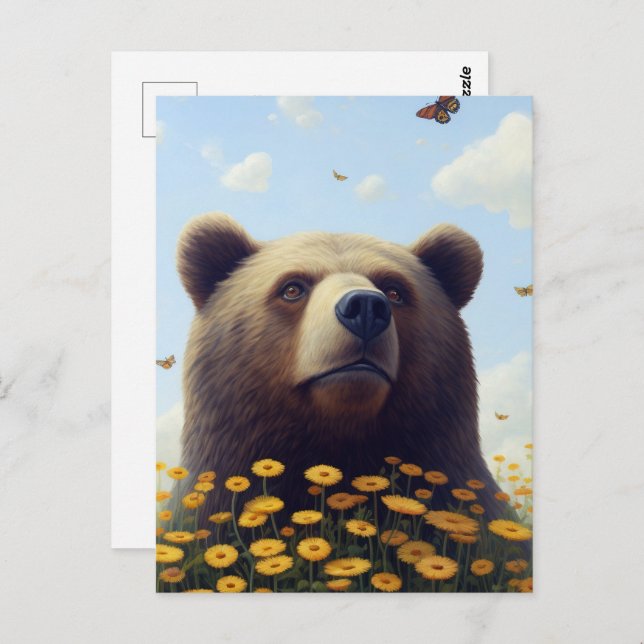 Whimsical Wilderness: The Bear’s Dreamy Dance with Postcard (Front/Back)