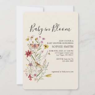 Whimsical Wildflower Baby In Bloom Invitation
