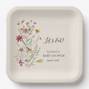 Whimsical Wildflower Baby In Bloom Welcome Paper Plate