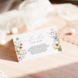 Whimsical Wildflower Baby Shower books Enclosure Card