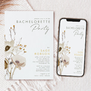 Whimsical Wildflower Bachelorette Party Invitation