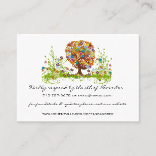 Whimsical Wildflower Bloom Love Tree Website  Enclosure Card