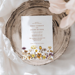 Whimsical Wildflower Boho Wedding Invitation