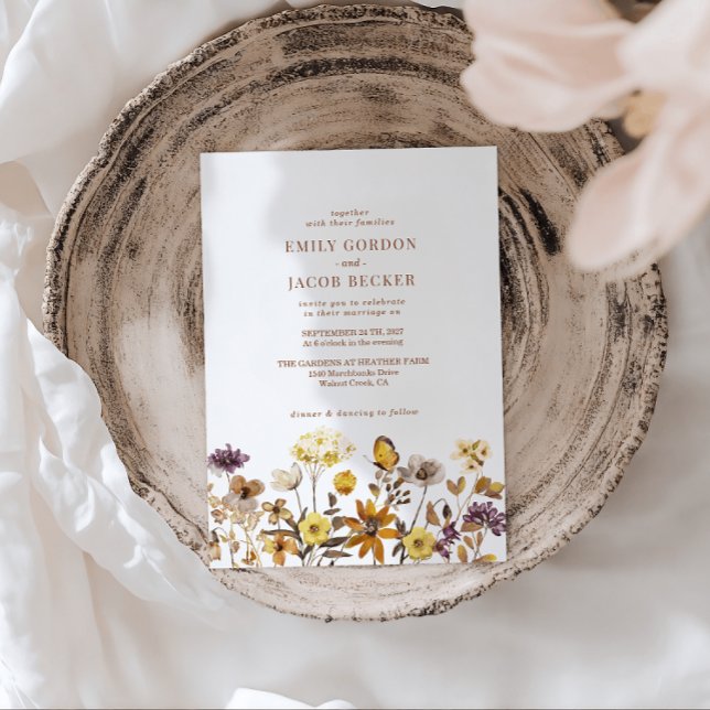 Whimsical Wildflower   Boho Wedding Invitation (Creator Uploaded)