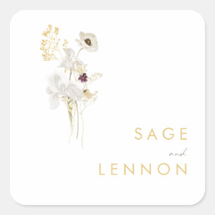 Whimsical Wildflower Bouquet Envelope Seals