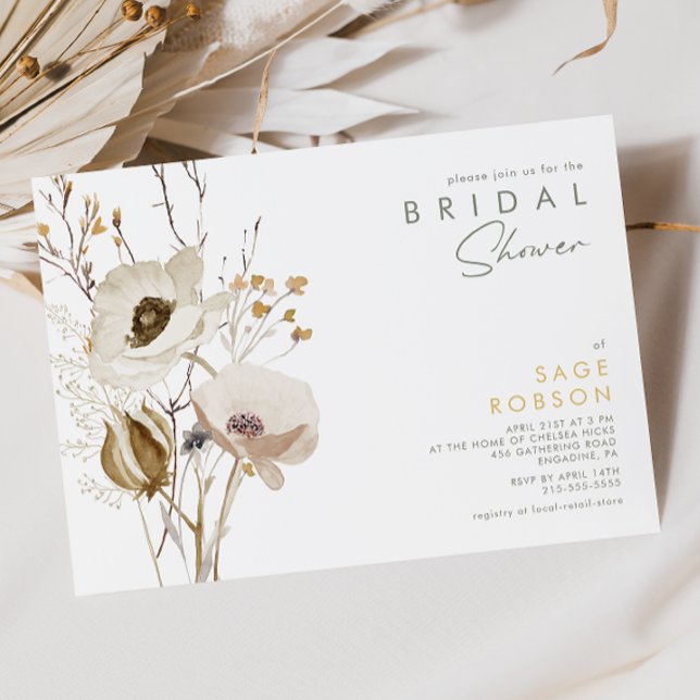 Whimsical Wildflower Bridal Shower Invitation (Creator Uploaded)