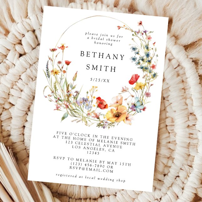 Whimsical Wildflower Bridal Shower Invitation (Creator Uploaded)