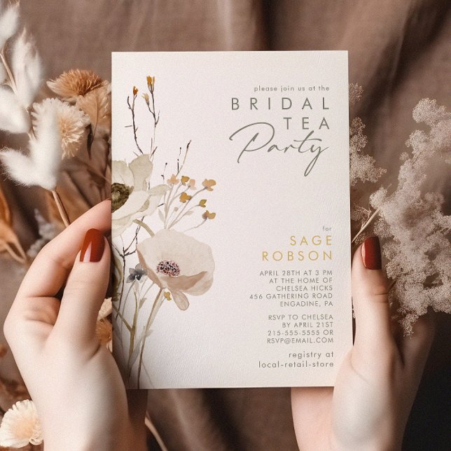 Whimsical Wildflower Bridal Tea Party Invitation (Creator Uploaded)