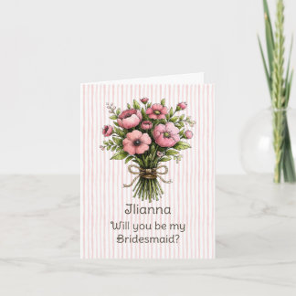 Whimsical Wildflower Bridesmaid Proposal Card